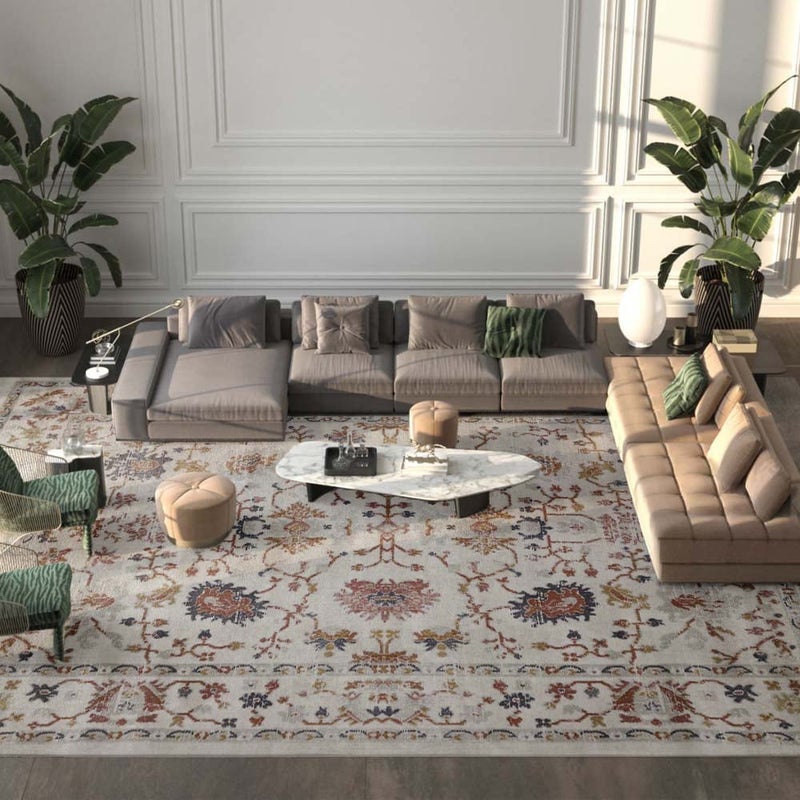 Alkaffary Wahaj Area Rug, Living Room & Bedroom Rug, Elegant Artistic Design Durable Soft Texture, 080X150 cm, White - Image 2